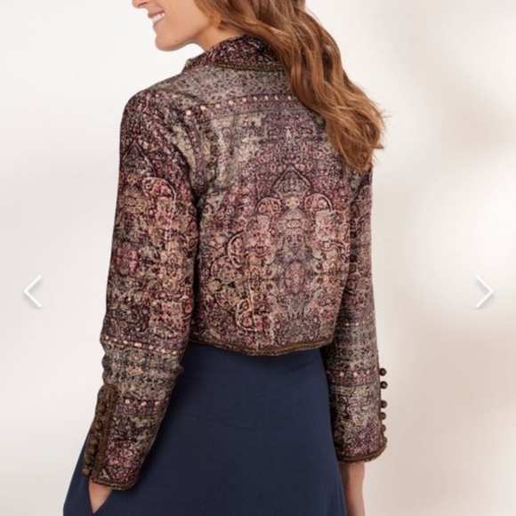 Soft Surroundings Icon Velvet Bolero  Crop Shrug Urbina Umber Size PM - Picture 3 of 16